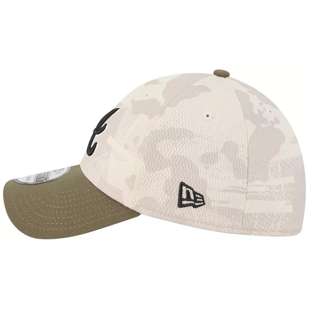 Atlanta Braves MLB Hat Khaki Armed Forces Day 2025 39THIRTY Stretch‎ Fit Cap NEW - Picture 7 of 14